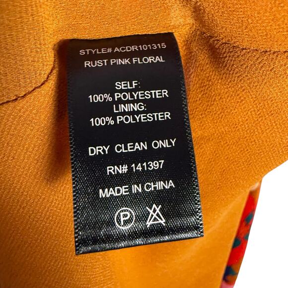 ASTR Talitha Rust Floral Print Halter High Neck Tie Back Cocktail Midi Dress M - Picture 10 of 14